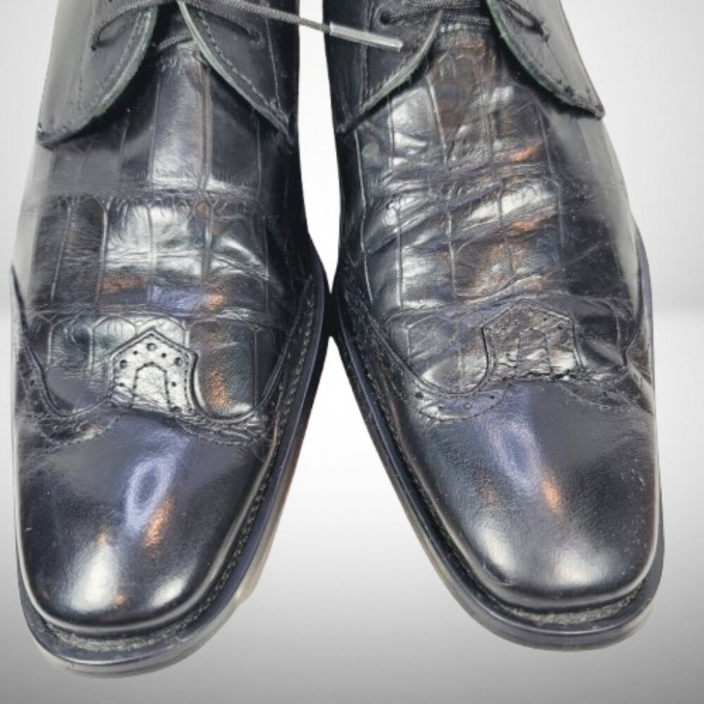 Georgio Armani Men's Derby Croco Leather Shoes - Size: 42 - Picture 9 of 14
